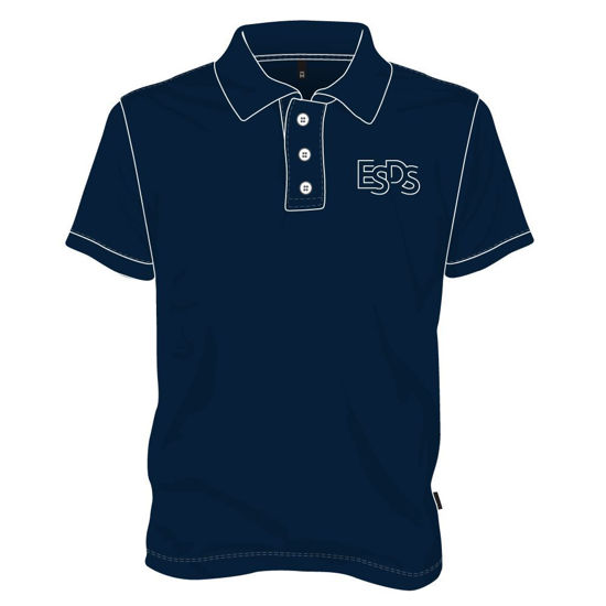 Image sur Polo  avec boutons  Marine
