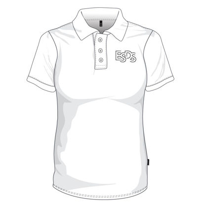 Image de Polo (100% polyester) avec boutons (Blanc)